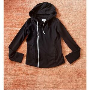 Converse One Star Black Zip Hoodie Jacket Size S Fitted Athleisure